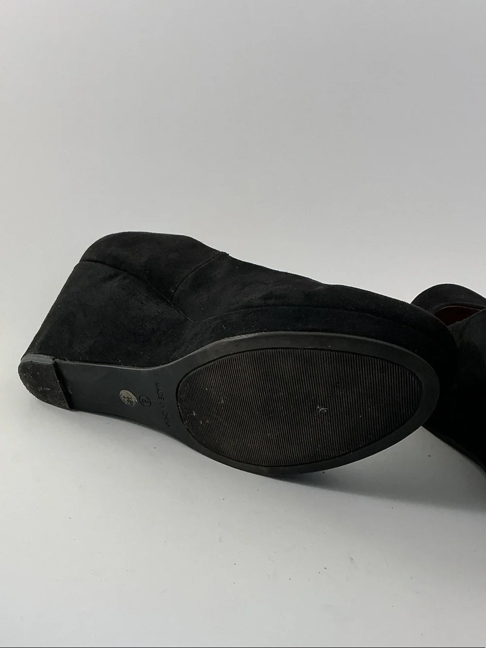 a.n.a Black Suede 3” Wedge Pump